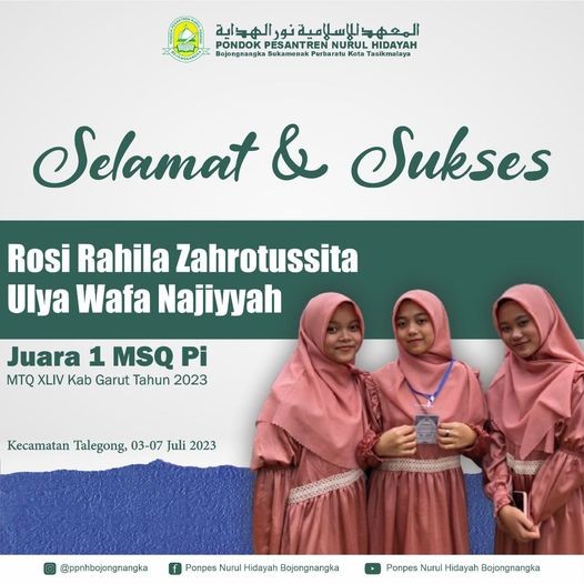 Selamat dan Sukses Kepada Santri Juara 1 MSQ Pi